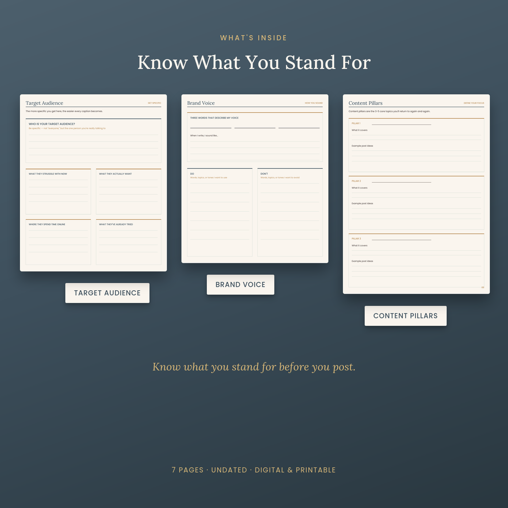 Content Pillars and Brand Voice Workbook