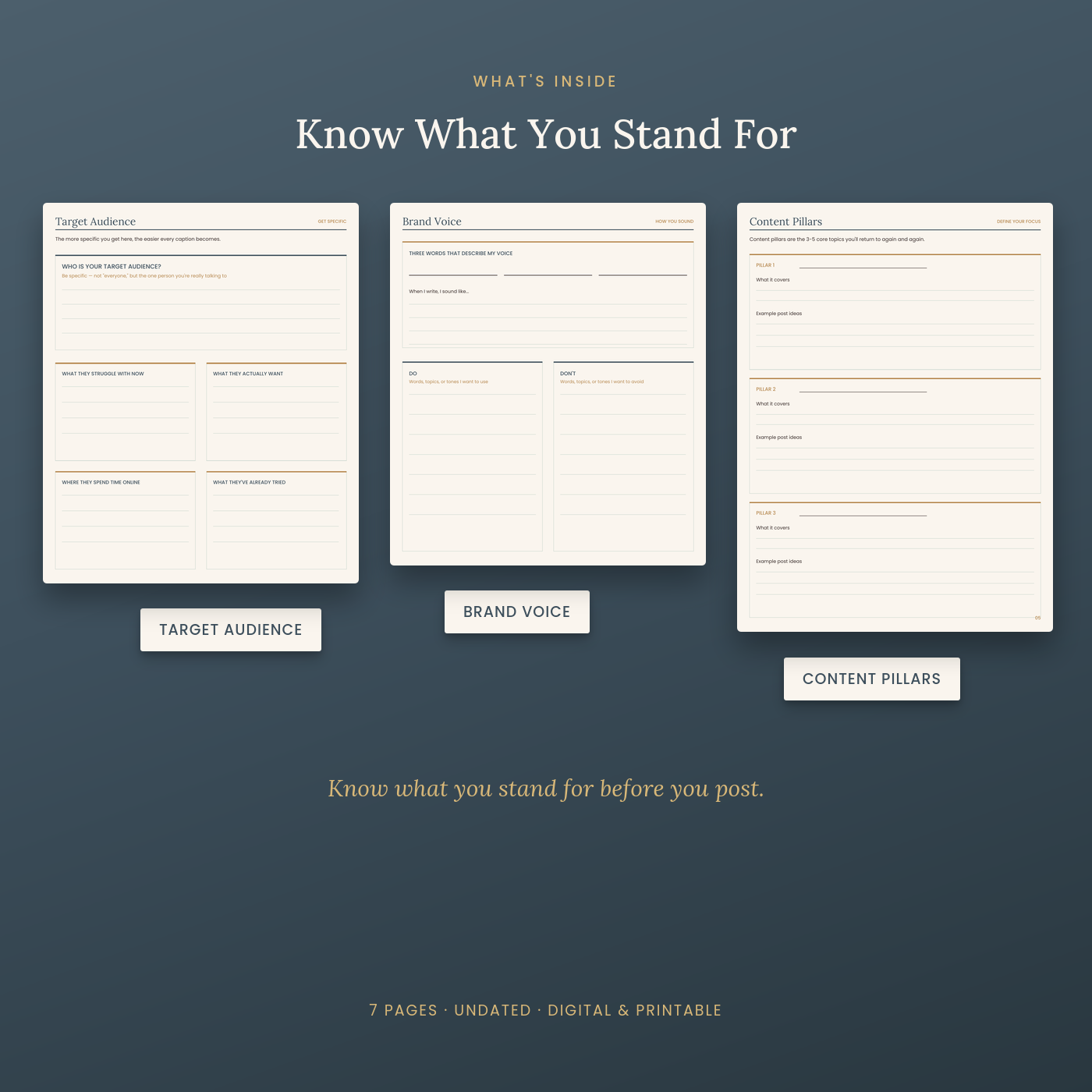Content Pillars and Brand Voice Workbook