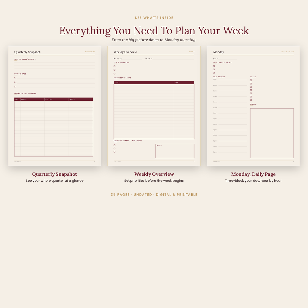The Weekly & Daily Business Planner