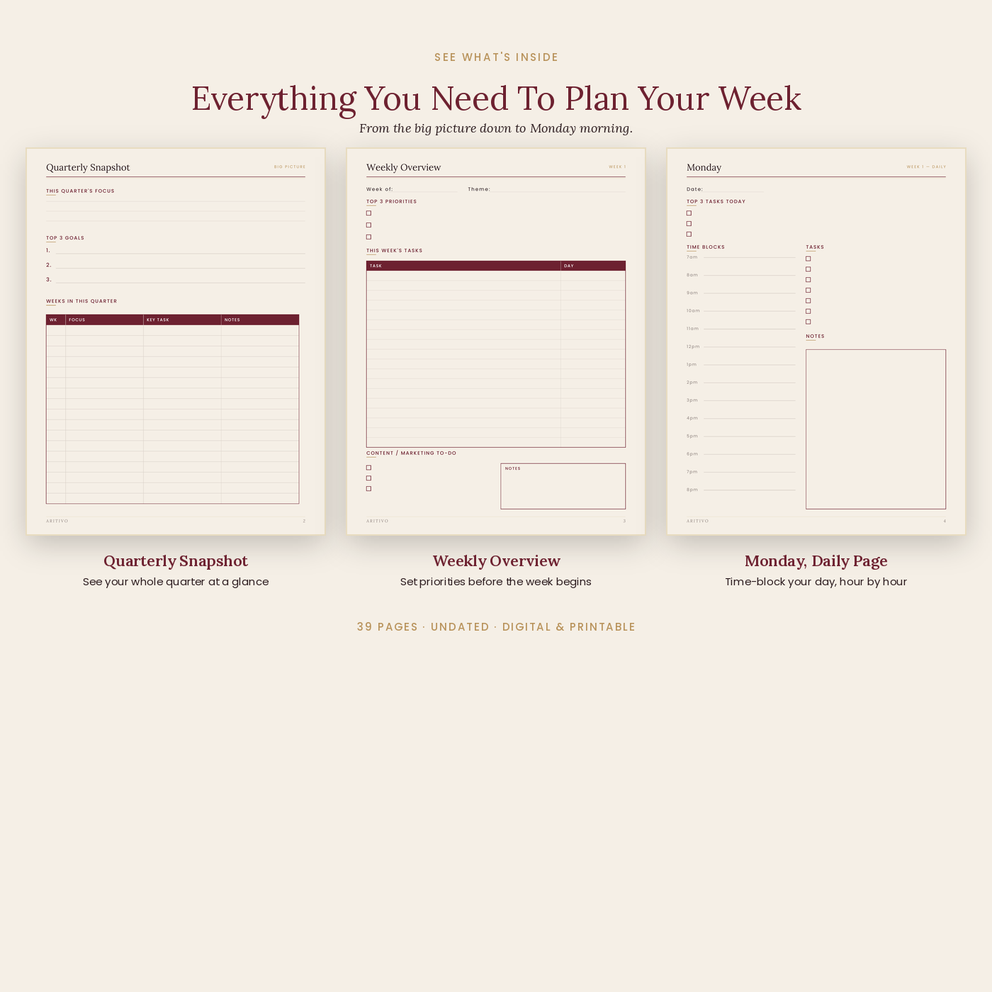 The Weekly & Daily Business Planner